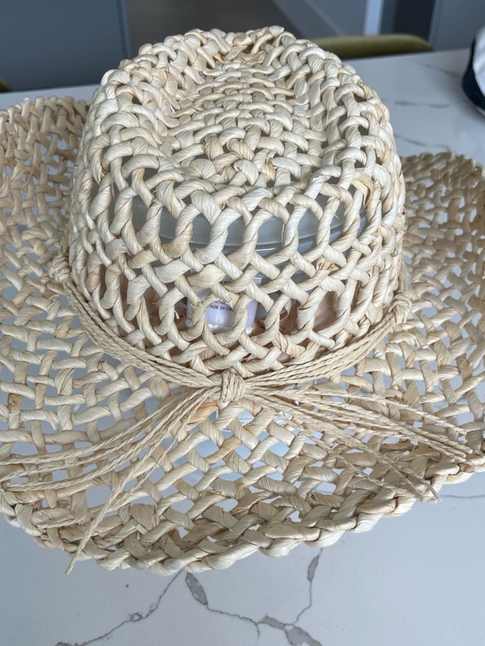 Woven Straw Sun Hat - Natural Beige - Picture 3 of 5